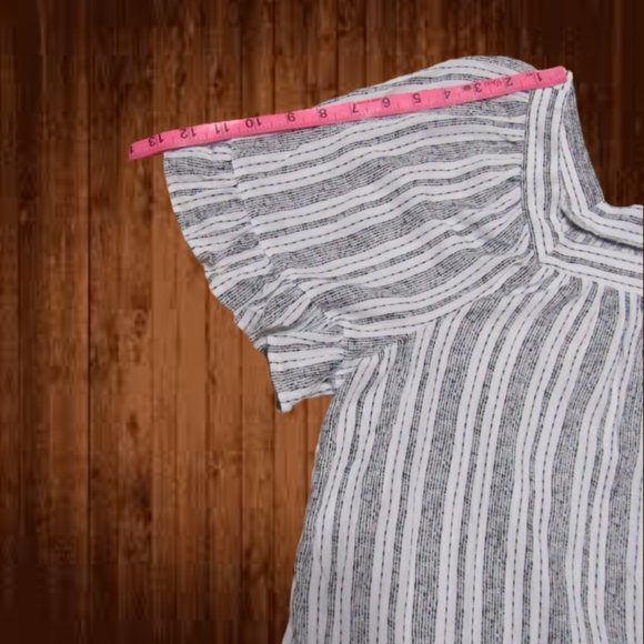 Adrienne Vittadini womens top size XL raglan sleeves white n black stripes nwt - Picture 14 of 15